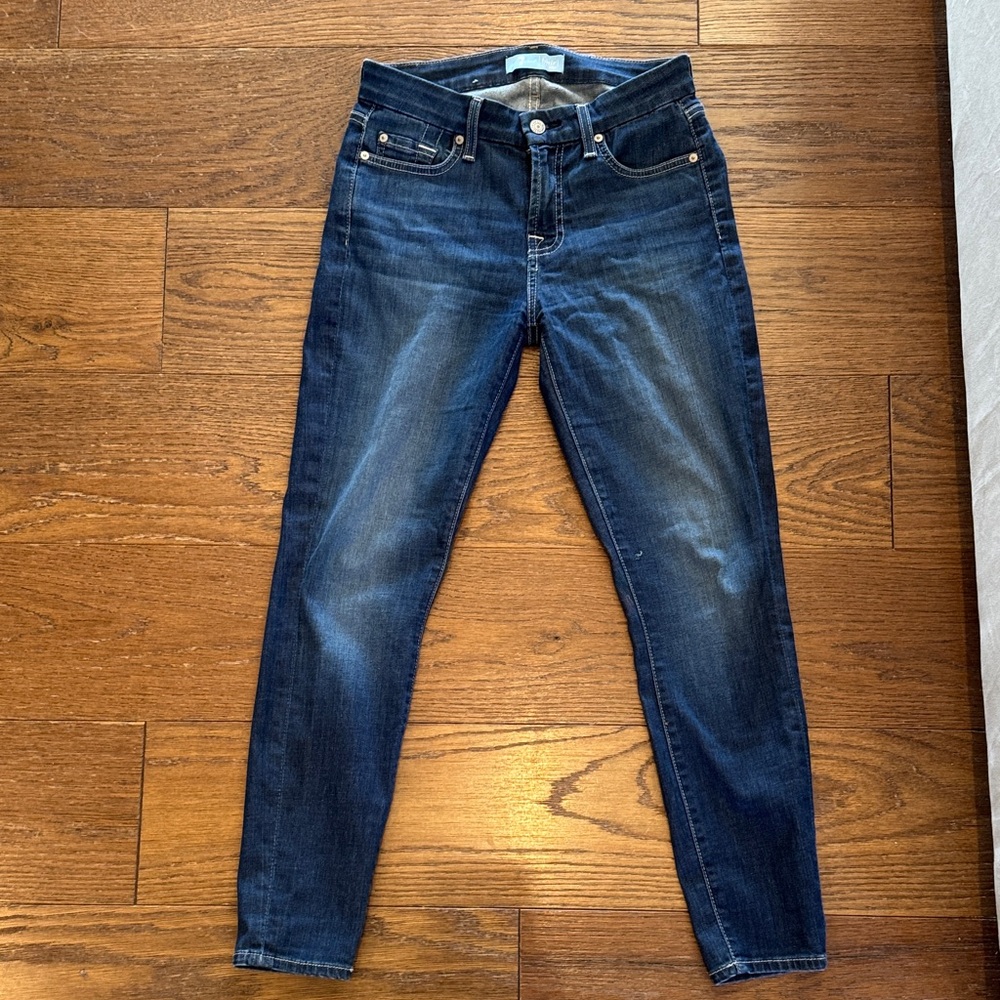 7 For All Mankind Dark Blue Skinny Jeans